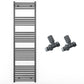 500mm x 1800mm Anthracite Grey Heated Towel Rail Radiator 