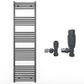 500mm x 1800mm Anthracite Grey Heated Towel Rail Radiator 