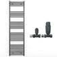 500mm x 1800mm Anthracite Grey Heated Towel Rail Radiator 