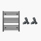 600mm x 600mm Anthracite Grey Heated Towel Rail Radiator