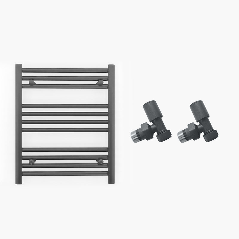 600mm x 600mm Anthracite Grey Heated Towel Rail Radiator