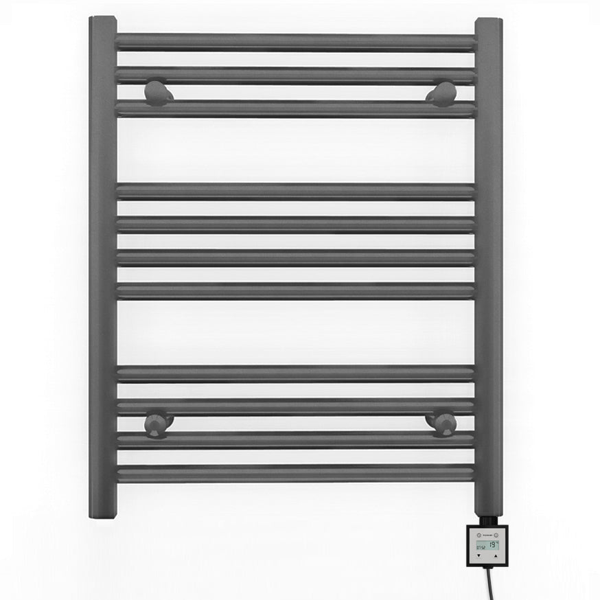 600mm x 600mm  Anthracite Grey Electric Pre-Filled Heated Towel Rail Radiator
