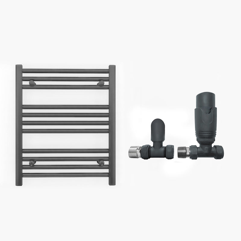 600mm x 600mm Anthracite Grey Heated Towel Rail Radiator
