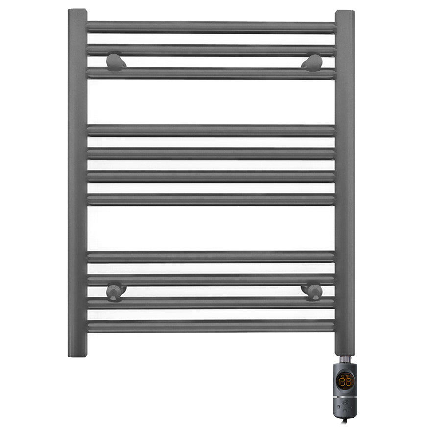 Small 500mm x 600mm  Anthracite Grey Electric Pre-Filled Heated Towel Rail Radiator