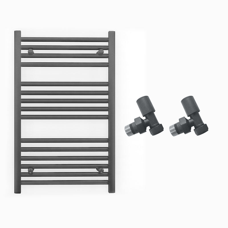 Small 500mm x 800mm Anthracite Grey Heated Towel Rail Radiator