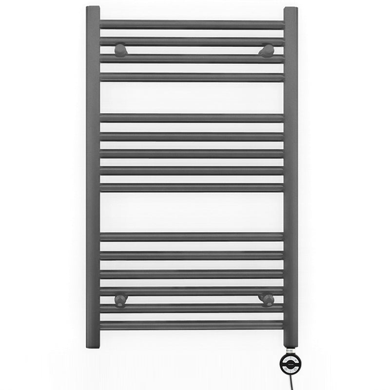 Small 500mm x 800mm  Anthracite Grey Electric Pre-Filled Heated Towel Rail Radiator