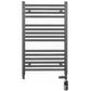 Small Dual Fuel 500mm x 800mm Straight Anthracite Grey Heated Towel Rail - (incl. Valves + Electric Heating Kit)