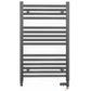 Dual Fuel 600mm x 800mm Straight Anthracite Grey Heated Towel Rail - (incl. Valves + Electric Heating Kit) 