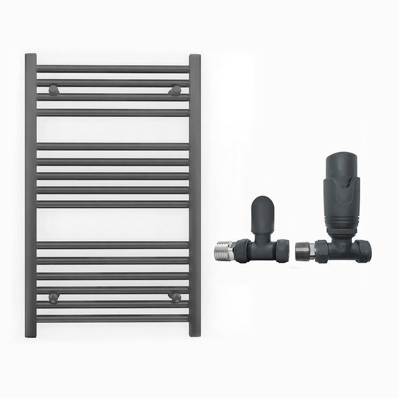 Small 500mm x 800mm Anthracite Grey Heated Towel Rail Radiator