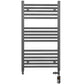 Dual Fuel - 550mm Wide - Straight Anthracite Grey- Heated Towel Rail - (incl. Valves + Electric Heating Kit)