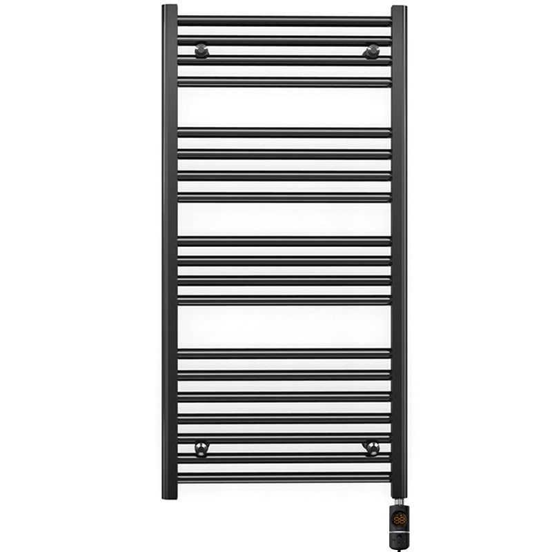 600mm x 1000mm Straight Matt Black Electric Pre-Filled Heated Towel Rail Radiator