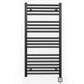 600mm Wide - Electric Heated Towel Rail Radiator - Flat Black - Straight