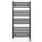 600mm x 1000mm Straight Matt Black Electric Pre-Filled Heated Towel Rail Radiator