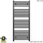 550mm x 1200mm Straight Matt Black Electric Pre-Filled Heated Towel Rail Radiator