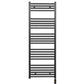 600mm x 1400mm Straight Matt Black Electric Pre-Filled Heated Towel Rail Radiator