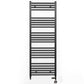 Dual Fuel 500mm x 1400mm Straight Matt Matt Black Heated Towel Rail - (incl. Valves + Electric Heating Kit)