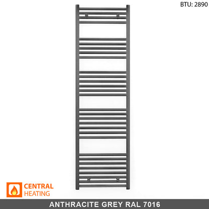  550mm x 1700mm Anthracite Grey Heated Towel Rail Radiator 