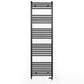 Dual Fuel 500mm x 1700mm Straight Matt Matt Black Heated Towel Rail - (incl. Valves + Electric Heating Kit)