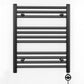 600mm x 600mm Straight Matt Black Electric Pre-Filled Heated Towel Rail Radiator