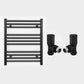 600mm x 600mm Straight Matt Black Heated Towel Rail Radiator