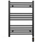 Small 550mm x 700mm Straight Matt Black Electric Pre-Filled Heated Towel Rail Radiator