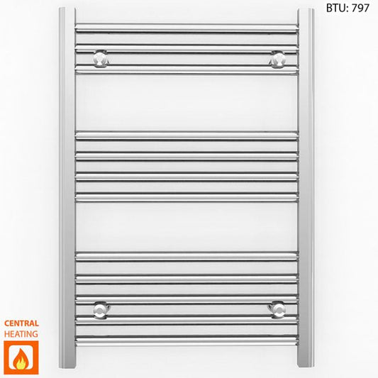 Small 550mm x 700mm Straight Chrome Heated Towel Rail Radiator
