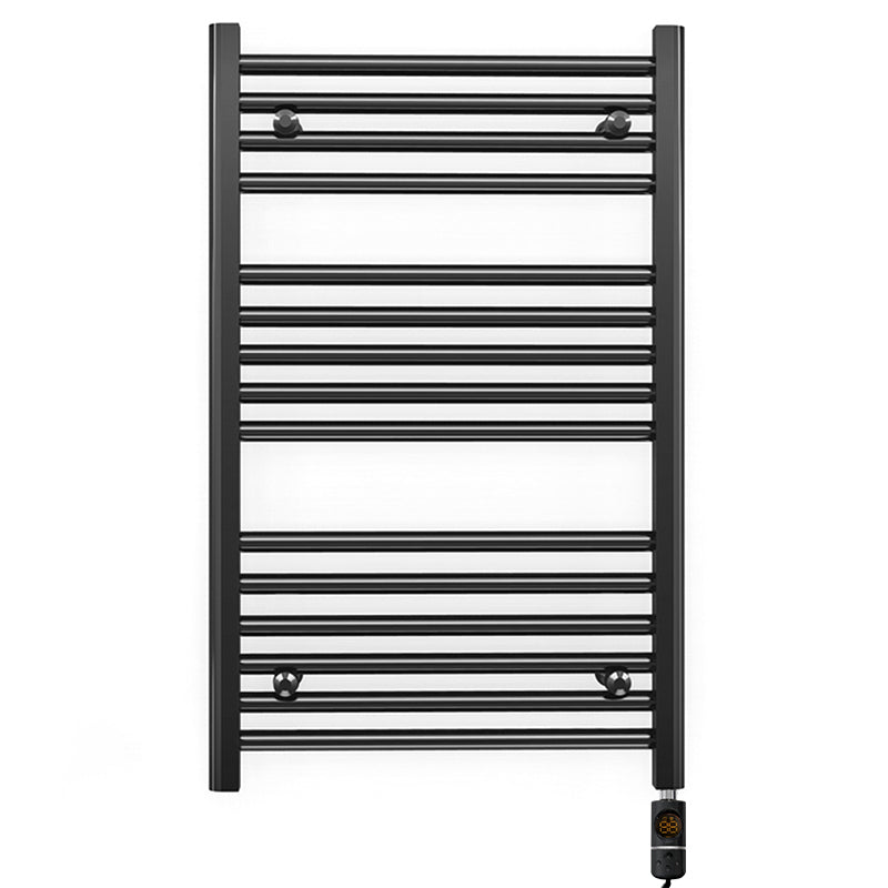 600mm x 800mm Straight Matt Black Electric Pre-Filled Heated Towel Rail Radiator