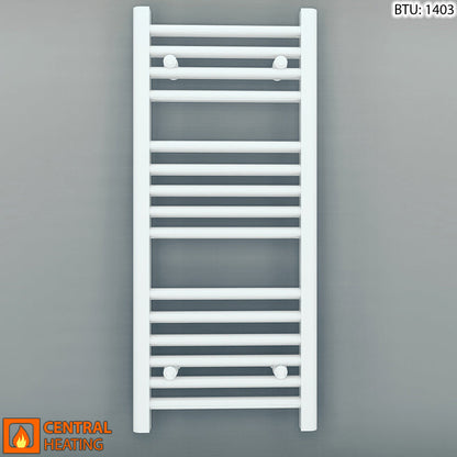 550mm Wide - Heated Towel Rail Radiator - White - Straight