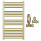 550mm Wide - Heated Towel Rail Radiator - Shiny Gold - Straight