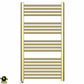 550mm Wide - Electric Heated Towel Rail Radiator - Shiny Gold - Straight