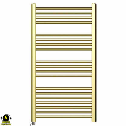 550mm x 1000mm Shiny Gold Electric Pre-Filled Heated Towel Rail Radiator