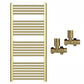 550mm x 1200mm Shiny Gold Heated Towel Rail Radiator