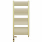 Dual Fuel - 550mm Wide - Shiny Gold- Heated Towel Rail Radiator - (incl. Valves + Electric Heating Kit)