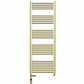 Dual Fuel 550mm x 1600mm Shiny Gold Heated Towel Rail Radiator- (incl. Valves + Electric Heating Kit)