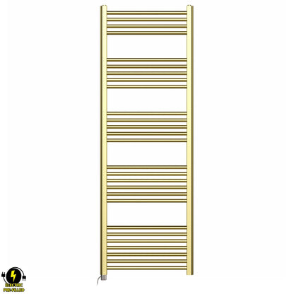 550mm x 1600mm Shiny Gold Electric Pre-Filled Heated Towel Rail Radiator
