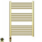 550mm Wide - Electric Heated Towel Rail Radiator - Shiny Gold - Straight