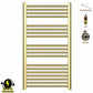 500mm x 1000mm Shiny Gold Electric Pre-Filled Heated Towel Rail Radiator