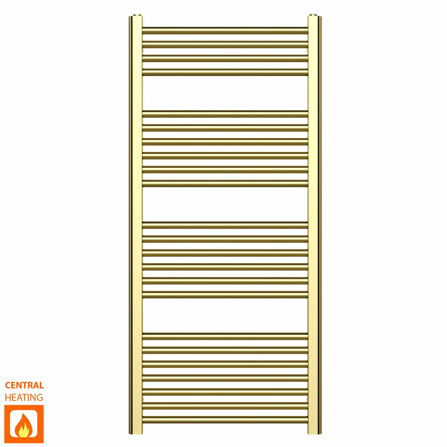 550mm Wide - Heated Towel Rail Radiator - Shiny Gold - Straight