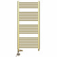 Dual Fuel 550mm x 1200mm Shiny Gold Heated Towel Rail Radiator- (incl. Valves + Electric Heating Kit)