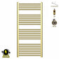 500mm x 1200mm Shiny Gold Electric Pre-Filled Heated Towel Rail Radiator