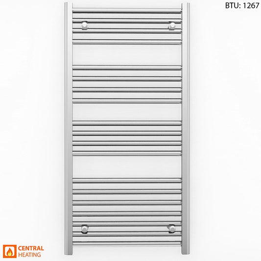 600mm x 1000mm Straight Chrome Heated Towel Rail Radiator