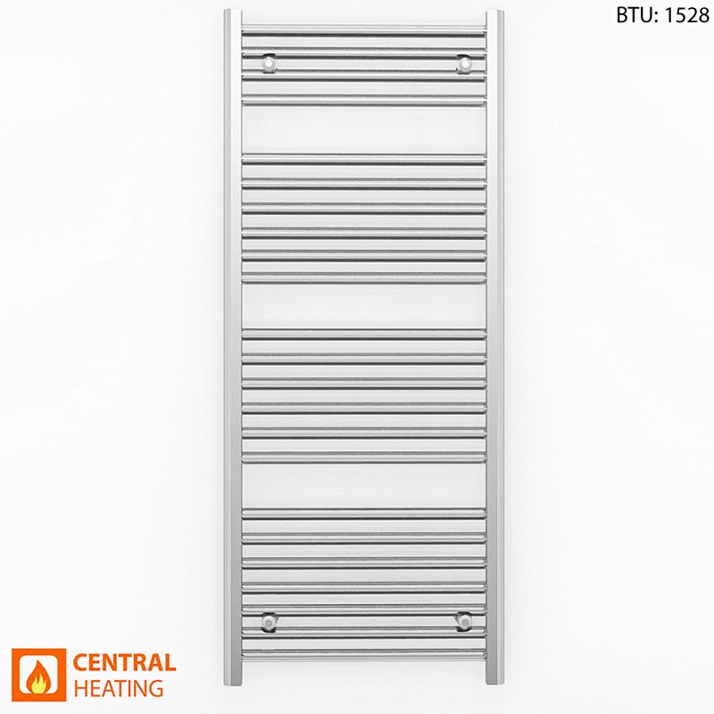 600mm x 1200mm Straight Chrome Heated Towel Rail Radiator