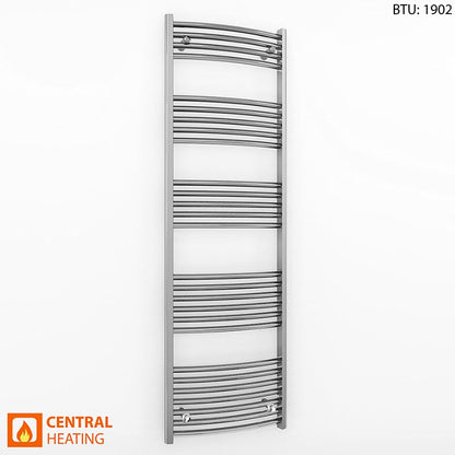 600mm Wide 1600mm High Curved Chrome Heated Towel Rail Radiator 1 