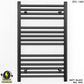 600mm x 800mm Straight Matt Black Electric Pre-Filled Heated Towel Rail Radiator