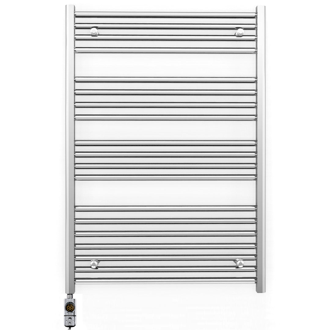 700mm x 1000mm Straight Chrome Electric Pre-Filled Heated Towel Rail Radiator