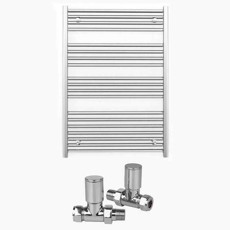 700mm x 1000mm Straight Chrome Heated Towel Rail Radiator