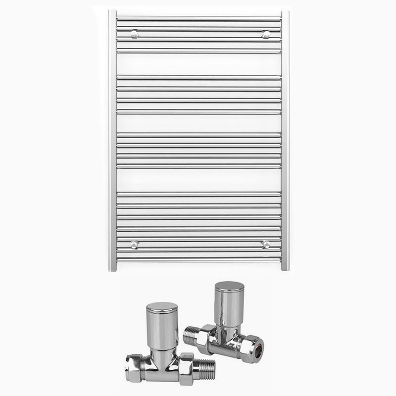 700mm Wide - Heated Towel Rail Radiator Chrome - Straight