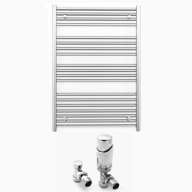 800mm x 1000mm Straight Chrome Heated Towel Rail Radiator