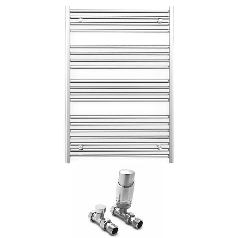 800mm x 1000mm Straight Chrome Heated Towel Rail Radiator