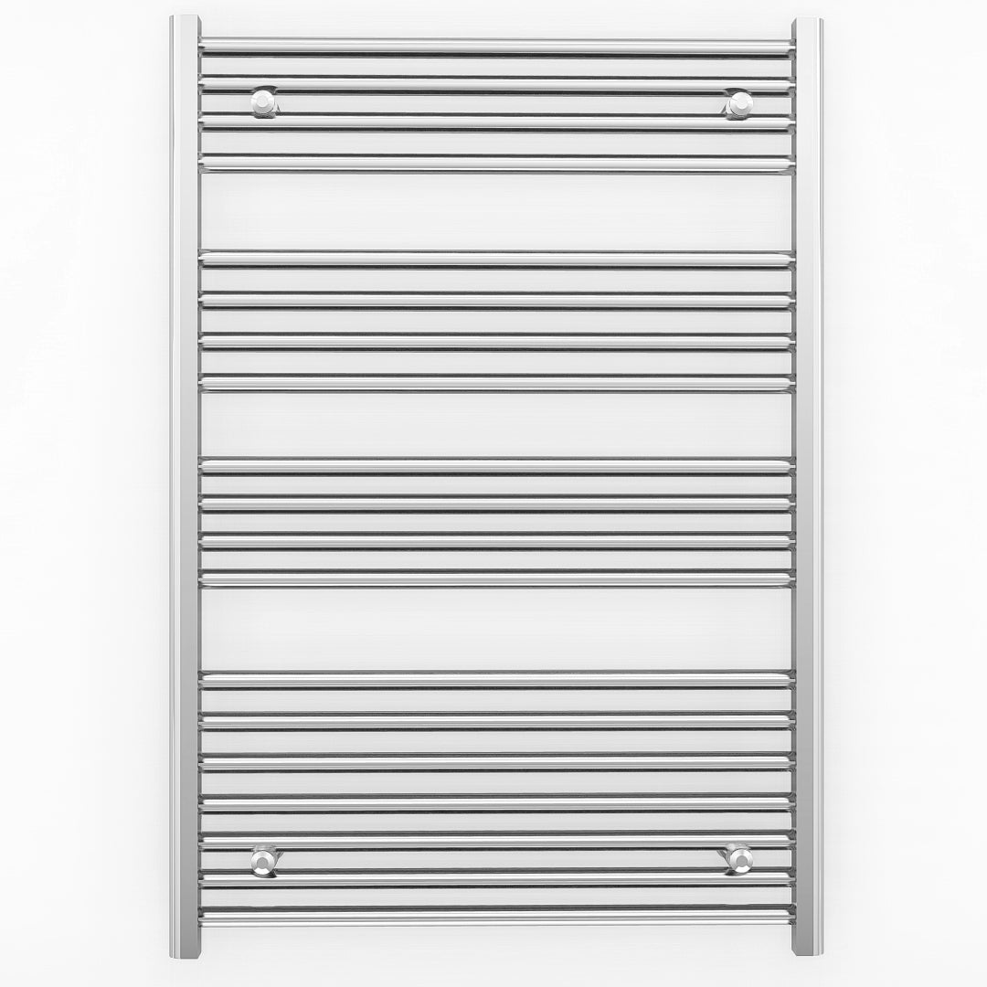 800mm Wide - Electric Heated Towel Rail Radiator - Flat Chrome - Straight